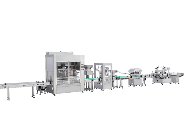 洗衣液自流式灌裝自動旋蓋雙側(cè)貼標線